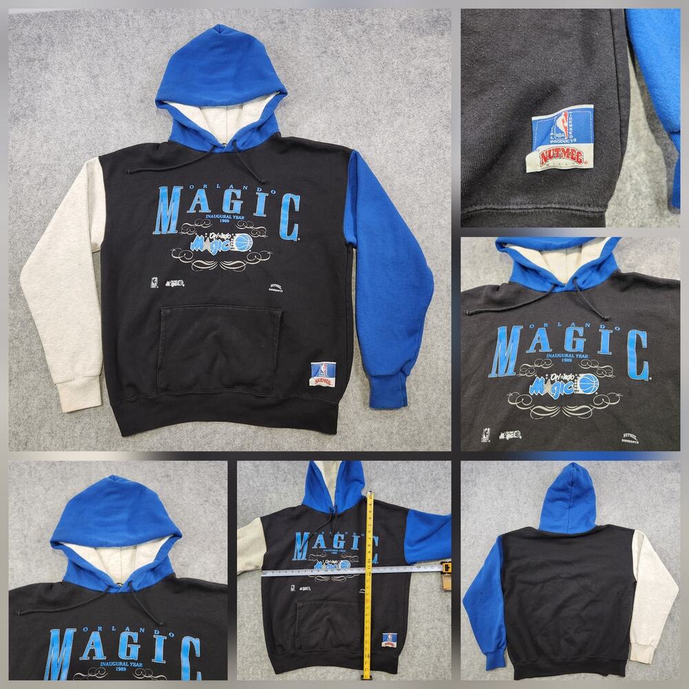 VTG Orlando Magic Sweatshirt Hoodie Mens L? Colorblock NBA Basketball 90s Nutmeg